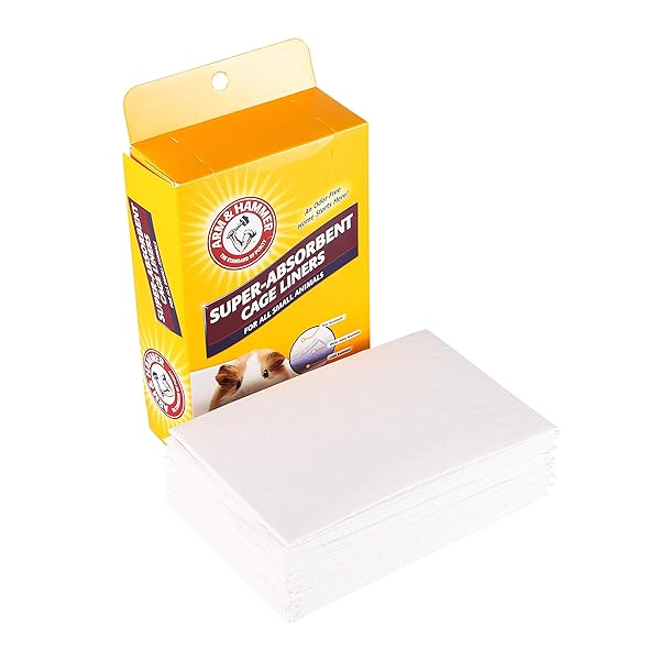ARM & HAMMER FOR PETS SUPER ABSORBENT CAGE LINERS FOR GUINEA PIGS, HAMSTERS, RABBITS & ALL SMALL ANIMALS | BEST CAGE LINERS FOR SMALL ANIMALS, 7 COUNT SMALL ANIMAL PET PRODUCTS