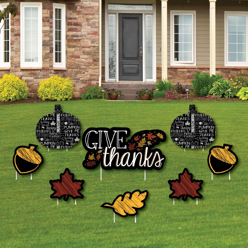 Amazon Com Big Dot Of Happiness Give Thanks Yard Sign And