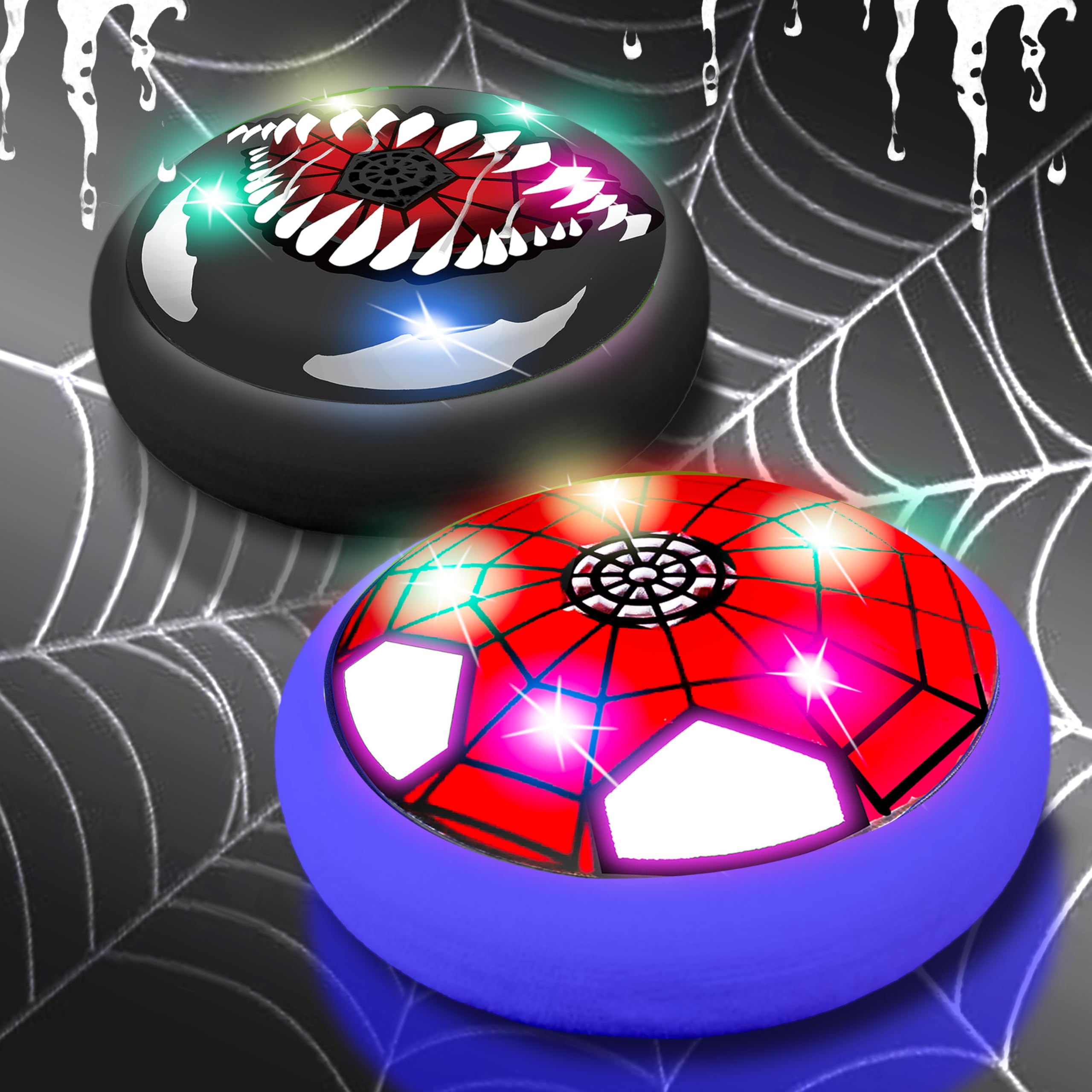 2 Pcs Air Power Football Set, Spider Hover Football with LED lights, Indoor Soccer Ball Toys Games for Kids, Gifts for Boys Girls Ages 3 4 5 6 7 8-12