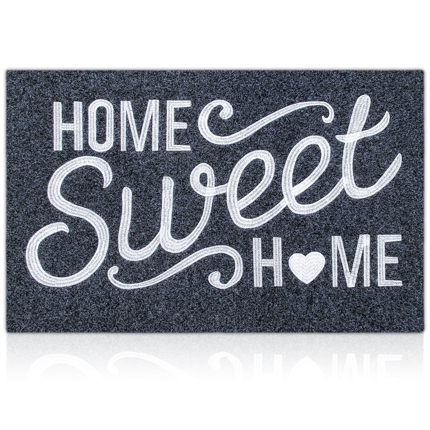 AAZZKANG Home Sweet Home Door Mat with Non Slip Rubber Backing Outdoor Indoor Welcome Mat Ultra Absorb Mud Easy Clean Front Door Entrance Doormat Grey