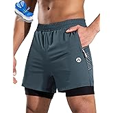 Nepest Men's Mountain Bike Shorts 4D Padded Cycling Bicycle Biker Riding Loose-fit Gel Padding MTB Shorts Zipper Pockets