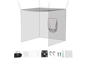 VEVOR Golf Batting Cage, 10 x 10 x 10 FT Golf Cage, Driving Hitting Cages with 3-Ply Knotless Polyester, Golfs Target & 9-Hol