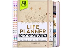 FREEDOM MASTERY Life Planner - Undated Deluxe Weekly, Monthly Planner, a 12 Month Journey to Increase Productivity & Happiness, Life Organizer, Gratitude Journal, Law of Attraction Planner - Start Anytime