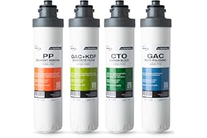 iSpring F4DS 6-12 Months Replacement Supply Filter Cartridge Pack Set for DS4B & DS4S Bottleless Water Dispensers, Includes 1x FPDS, 1x FGKDS, 1x FCDS, 1x FTDS