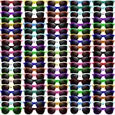 100 Pack 20 Color Neon Sunglasses Party Favors Bulk,80’s Retro Style Perfect Colorful Novelty Sun glasses Set for Birthday Party Supplies,Beach,Pool Party Favors,Goody Bag Favors for Kids Adults