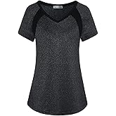 MISS FORTUNE Womens Active Wear Exercise Top Yoga Shirt Workout Clothes