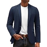 PJ PAUL JONES Men's Casual Knit Sport Coats One Button Slim Fit Blazer Notch Lapel Solid Suit Jacket with Pockets