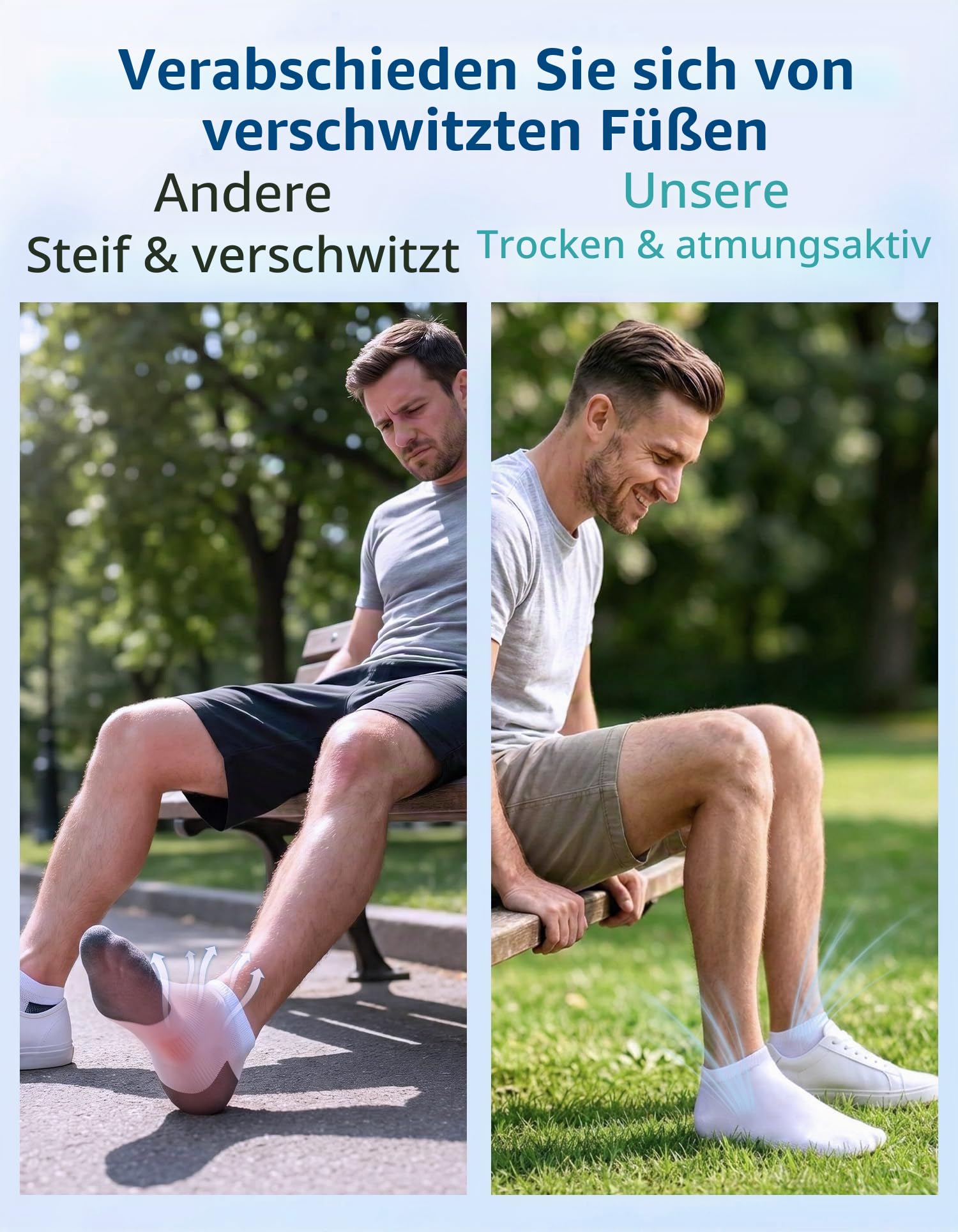 CLOSEMATE 6 Paar Herren & Damen kurze Bambussocken für Sneaker Gr. 43-46 3