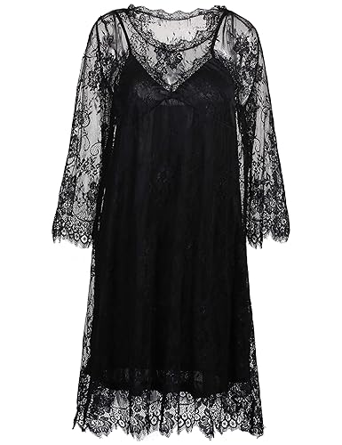 Negligee Nachtwäsche Dessous Set Blusen Lang Spitze Cover up Schwangere Transparente Träger Sleepwear