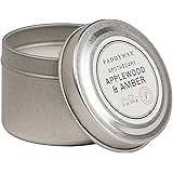 Paddywax Apothecary Collection Scented Travel Tin Candle, 2-Ounce, Applewood & Amber