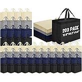 Windyun Reusable Grocery Bags Large Non Woven Shopping Bags with Handles Foldable Portable Tote Bulk, 12.6 x 11.8 x 6.3 Inch