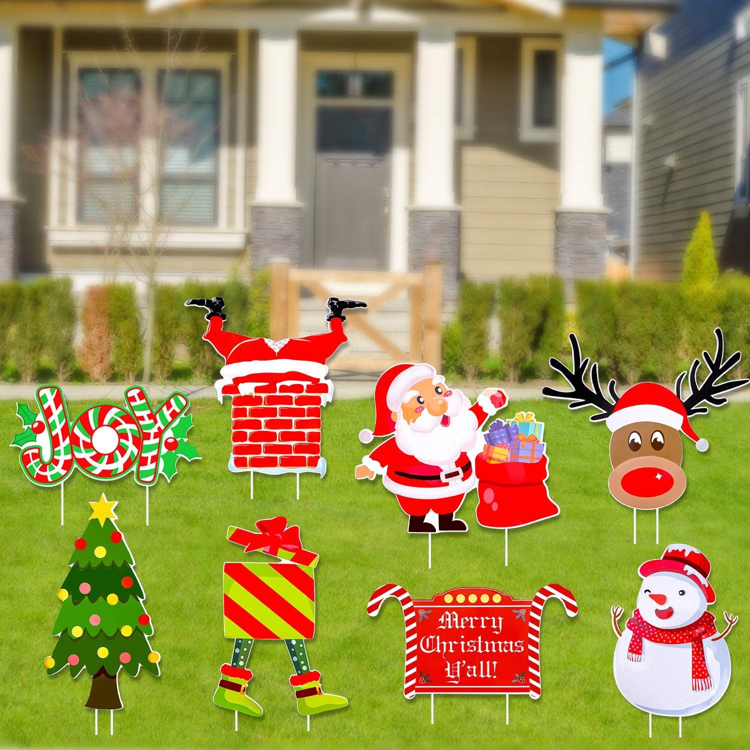 JoyTplay Christmas Decorations Outdoor,Christmas yard signs with stakes decorations Xmas Outdoor Yard Sign Lawn Decor Winter Wonderland Ornaments