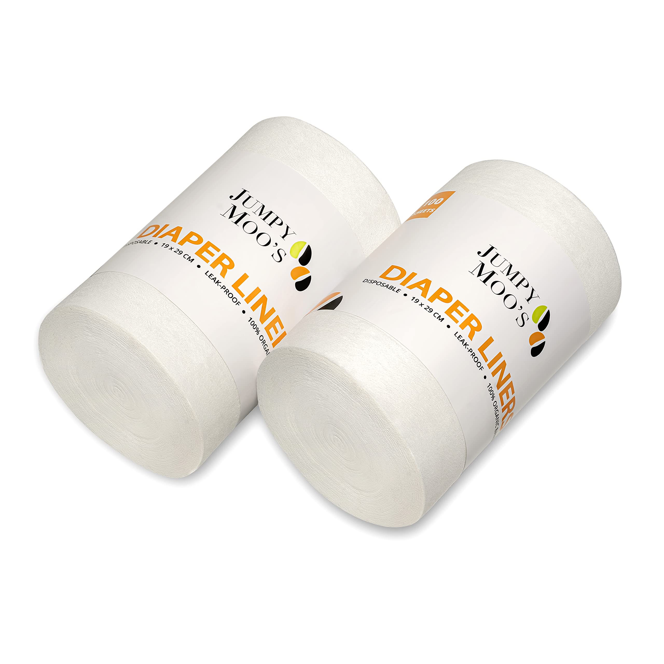 JM Biodegradable Nappy Liners - Disposable Nappy Liners for Cloth Nappies, Easy Cleaning & Stain Prevention, Bamboo Diaper Liners, One Size Fits All (7.5x11.5 Inches), Increase Reusable Diaper Life