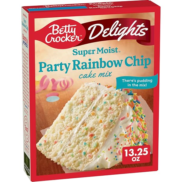 BETTY CROCKER DELIGHTS SUPER MOIST PARTY RAINBOW CHIP...