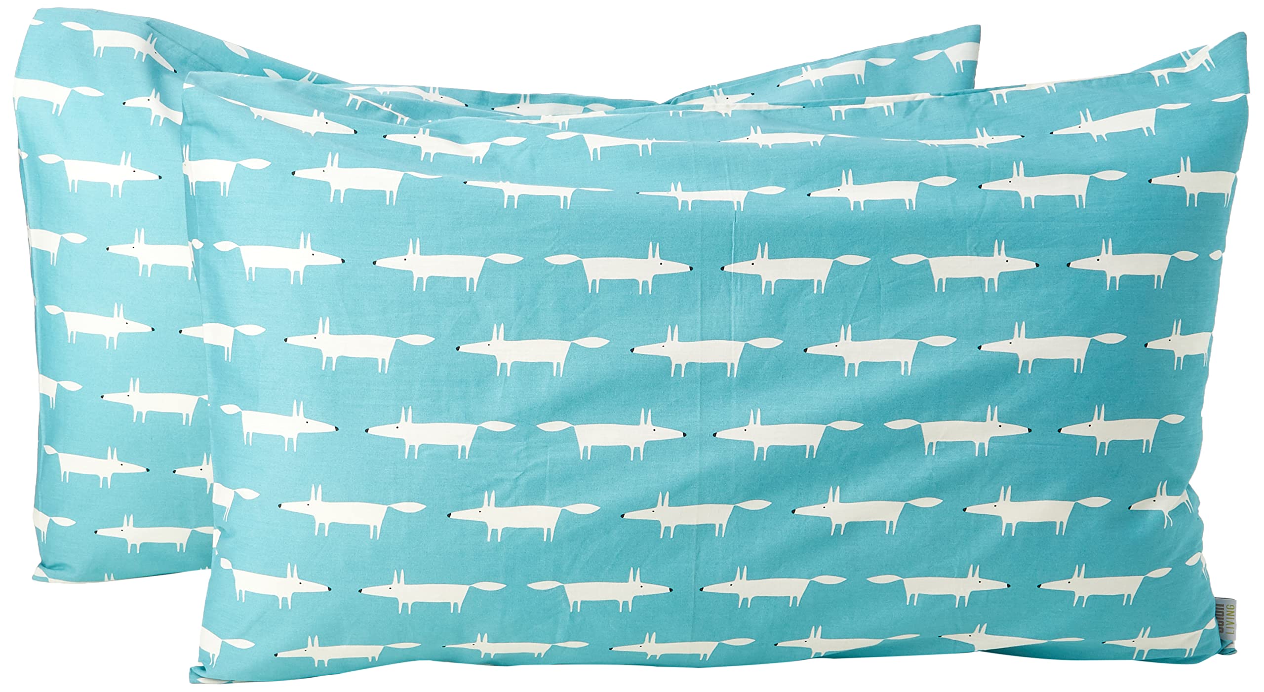 Scion Mr Fox Standard pillow case pairs, Teal,74x48