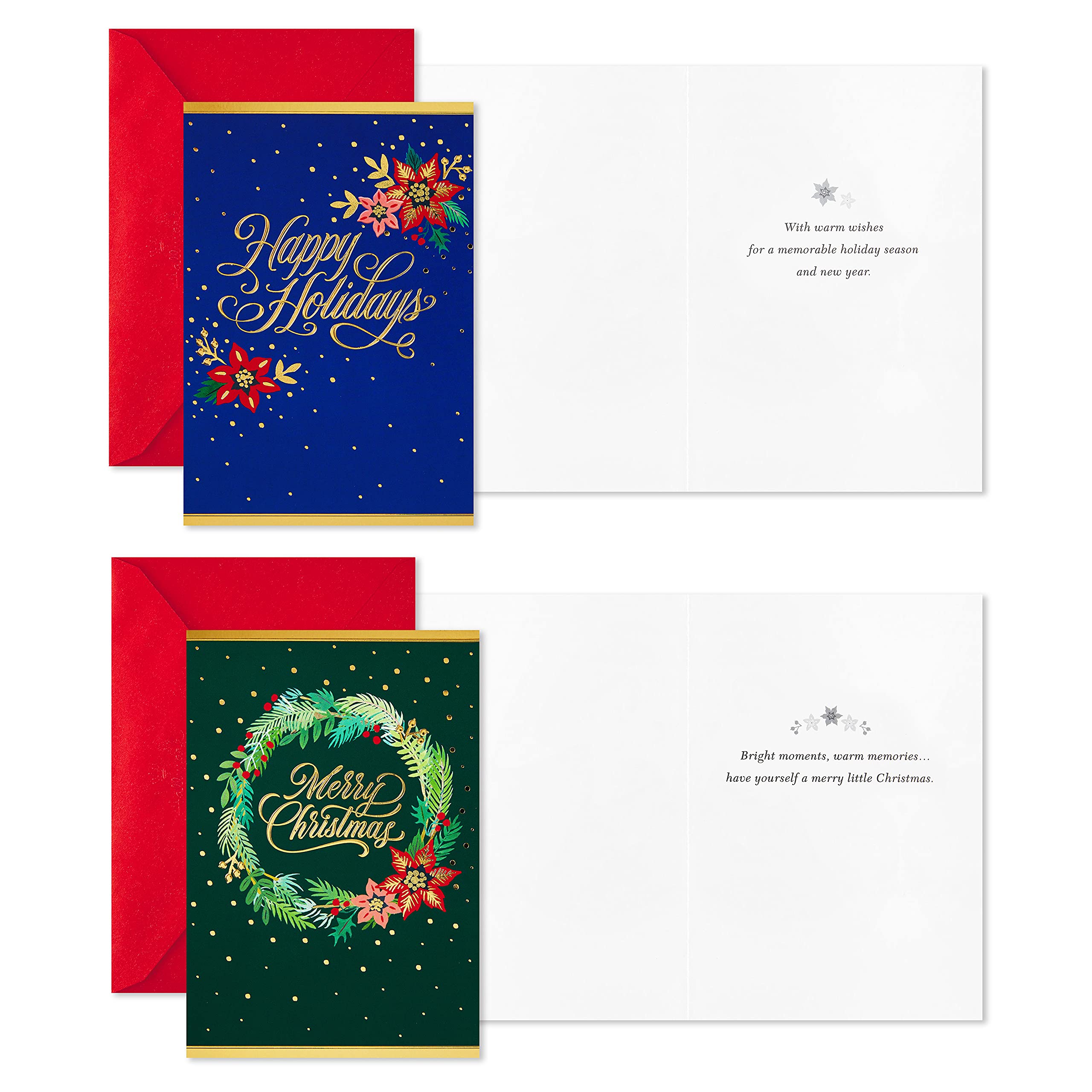 Hallmark Boxed Christmas Cards Assortment, Festive Foil (40 Cards and Envelopes)