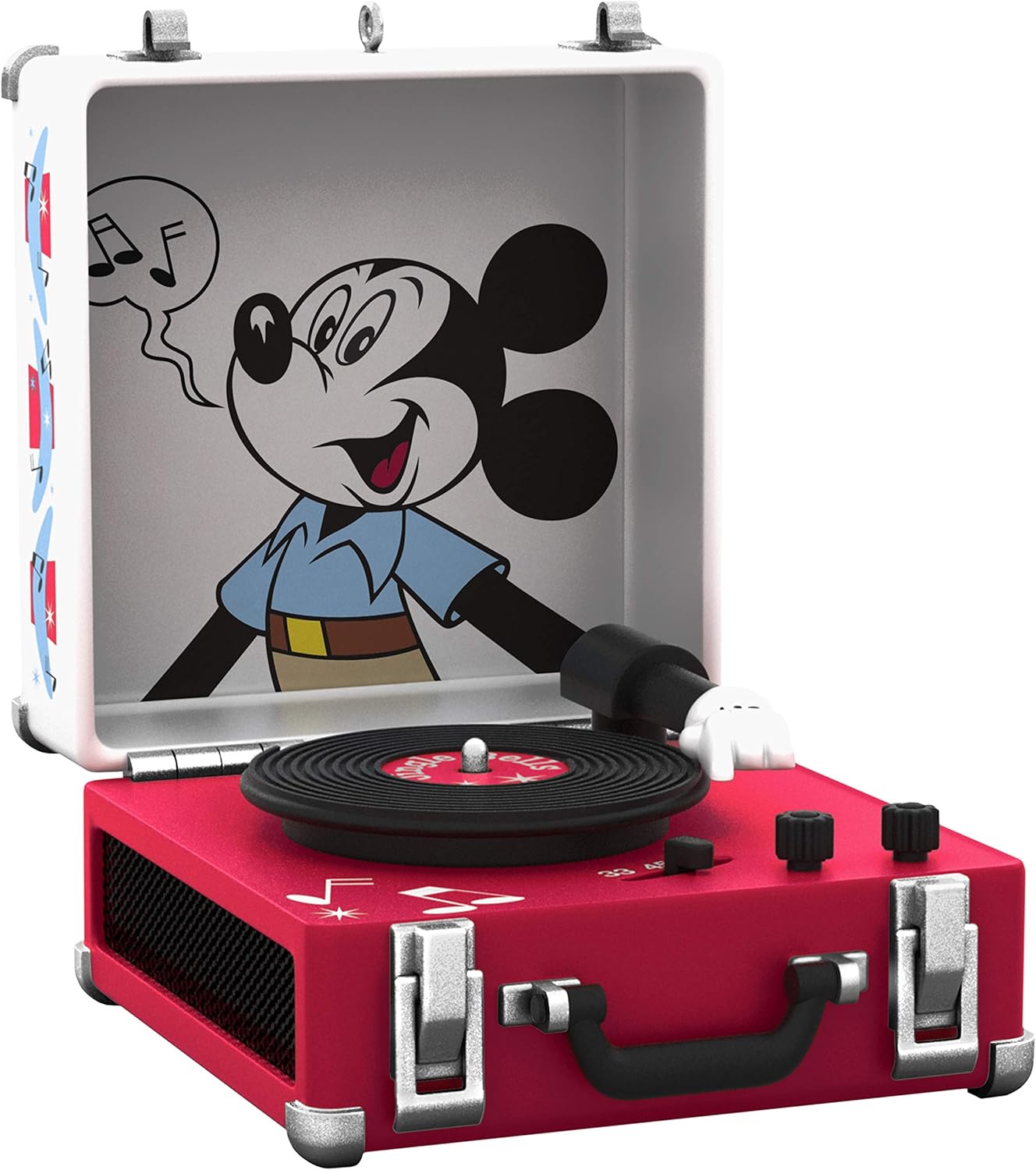 Hallmark Keepsake Christmas Ornament 2019 Year Dated Disney Mickey Mouse Record Player Musical (Plays Jingle Bells)