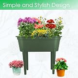 GEEZY Raised Garden Bed Planter Box with Lid and Legs Green 38x77x84 cm view 3