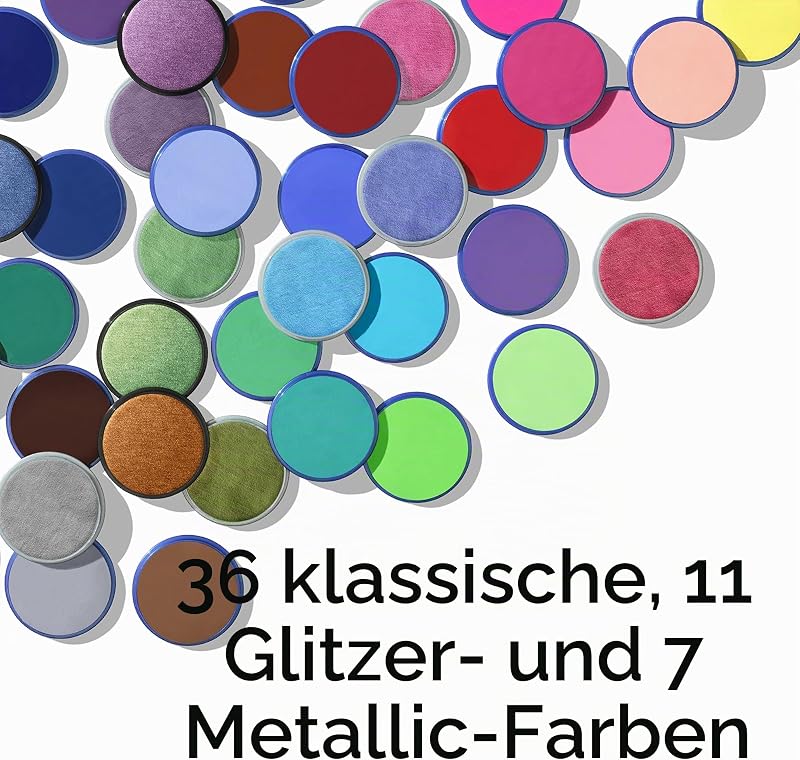 1118111 Schminkfarbe - Schwarz - 18 ml Topf, hautfreundlich, wasserbasiert, wasservermalbar, parabenfrei, Face & Bodypaint für Kinder & Erwachsene