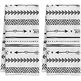 KXWQTRDD 2 Pack Hand Towels Tribal Vintage Black and White Pattern Kitchen Towels Absorbent Decorative Abstract Towel Set for Drying,Cleaning,Cooking,Bathroom,Holiday 16x24 Inches