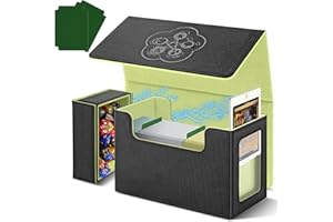 EternaCase MTG Card Storage Deck Box with Display Window, Commander Deck Box TCG Fit MTG Magic Card, Larger Capacity Leather Playing Magnetic Card Holder with Dice Tray