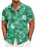 COOFANDY Mens Hawaiian Shirt Short Sleeve Button