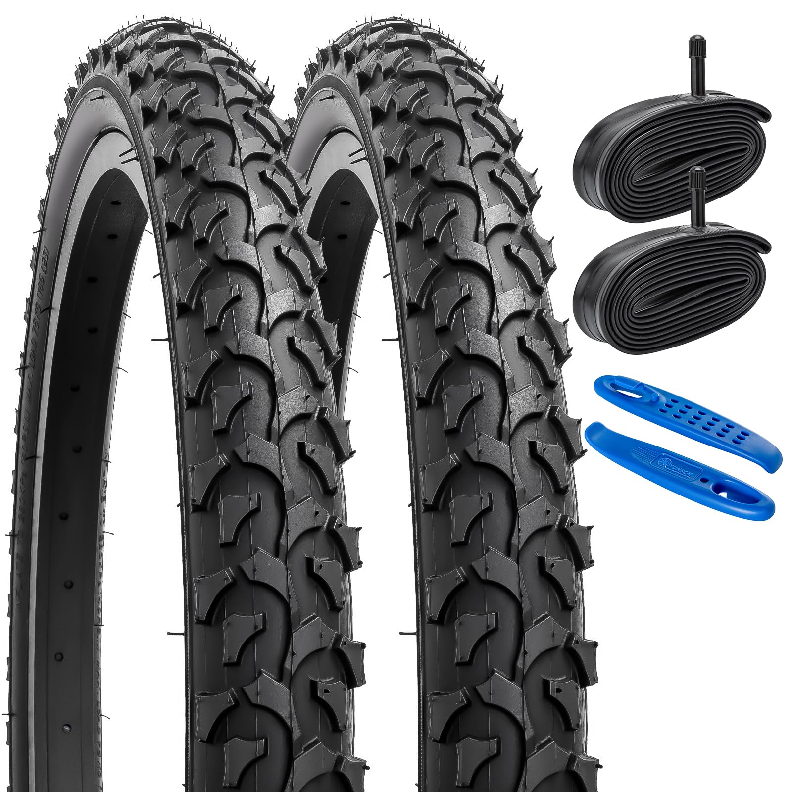 Photo 1 of YUNSCM 2-PCS 20" Bike Tires 20 x1.95/53-406 and 20" Heavy Duty Bike Tubes Schrader Valve Compatible with Mountain Bike 20x1.90 20 x 1.95 20x2.0 Bicycle Tires and Tubes (Y-906)