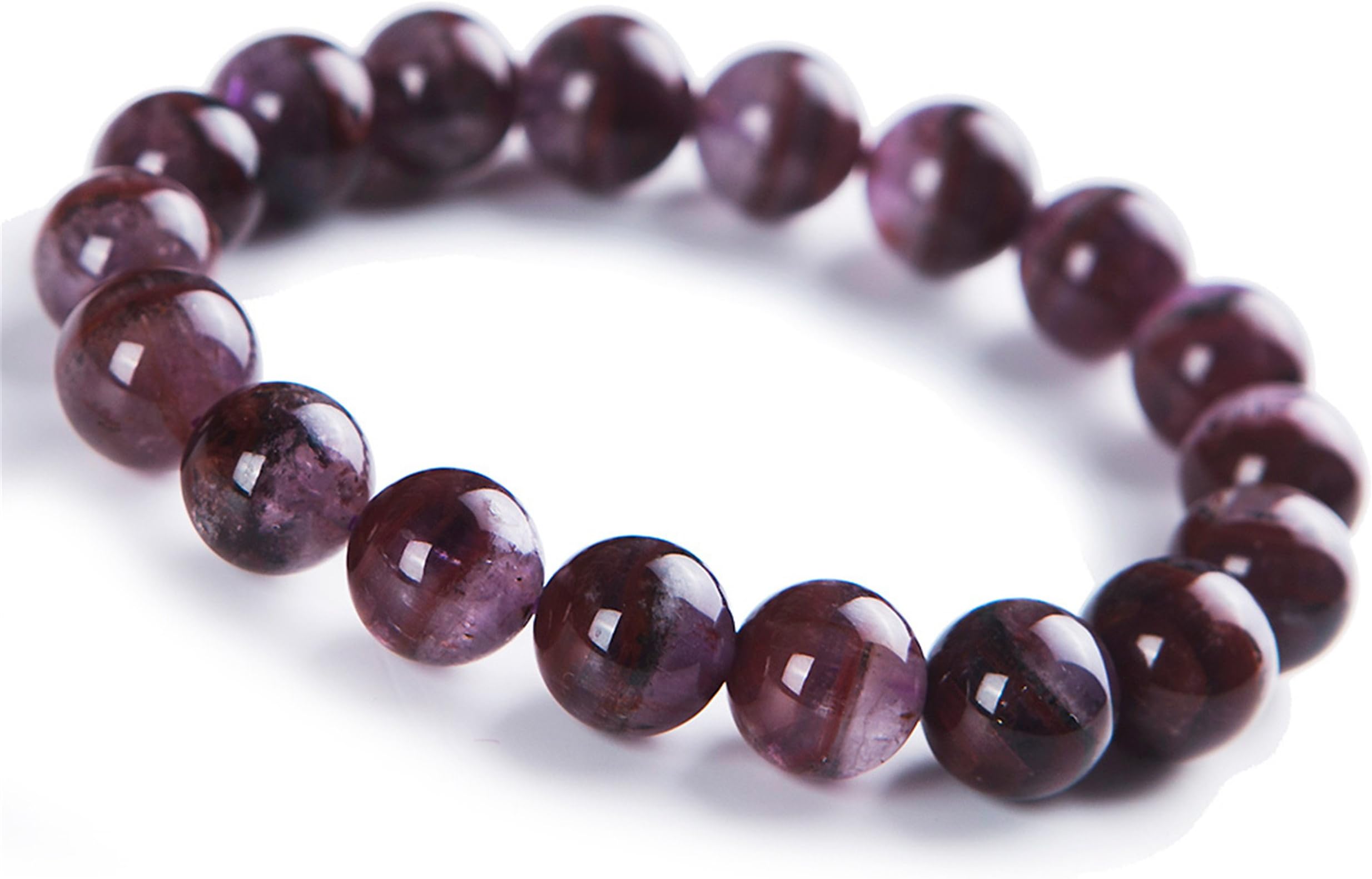 Natural Auralite 23 Gemstone Round Crystal Bead Stretch Bracelet 12mm