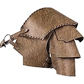 Jigglyjoo Medieval Armor Faux Leather Pauldron Shoulder Armor, Perfect Viking Accessories for LARP, Cosplay, and Halloween