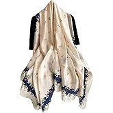 First Choose Silk Feeling Long Satin Scarf Fashion Beach Scarf Shawl Check Style Sunscreen Shawls Wraps-Lightweight Pattern