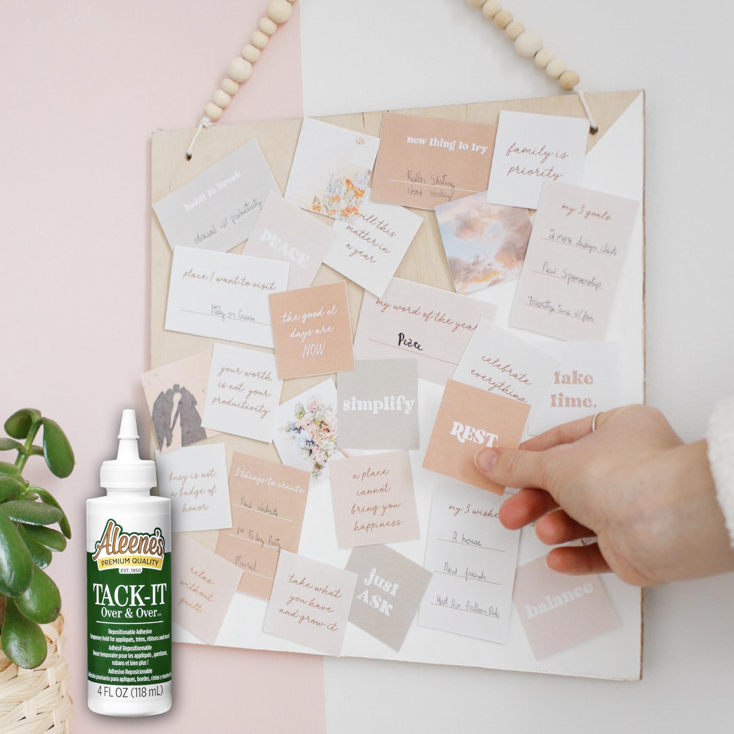 Aleene's Tack-It Over & Over Liquid Glue 4 fl oz, Repositionable and Removable Adhesive, Clear