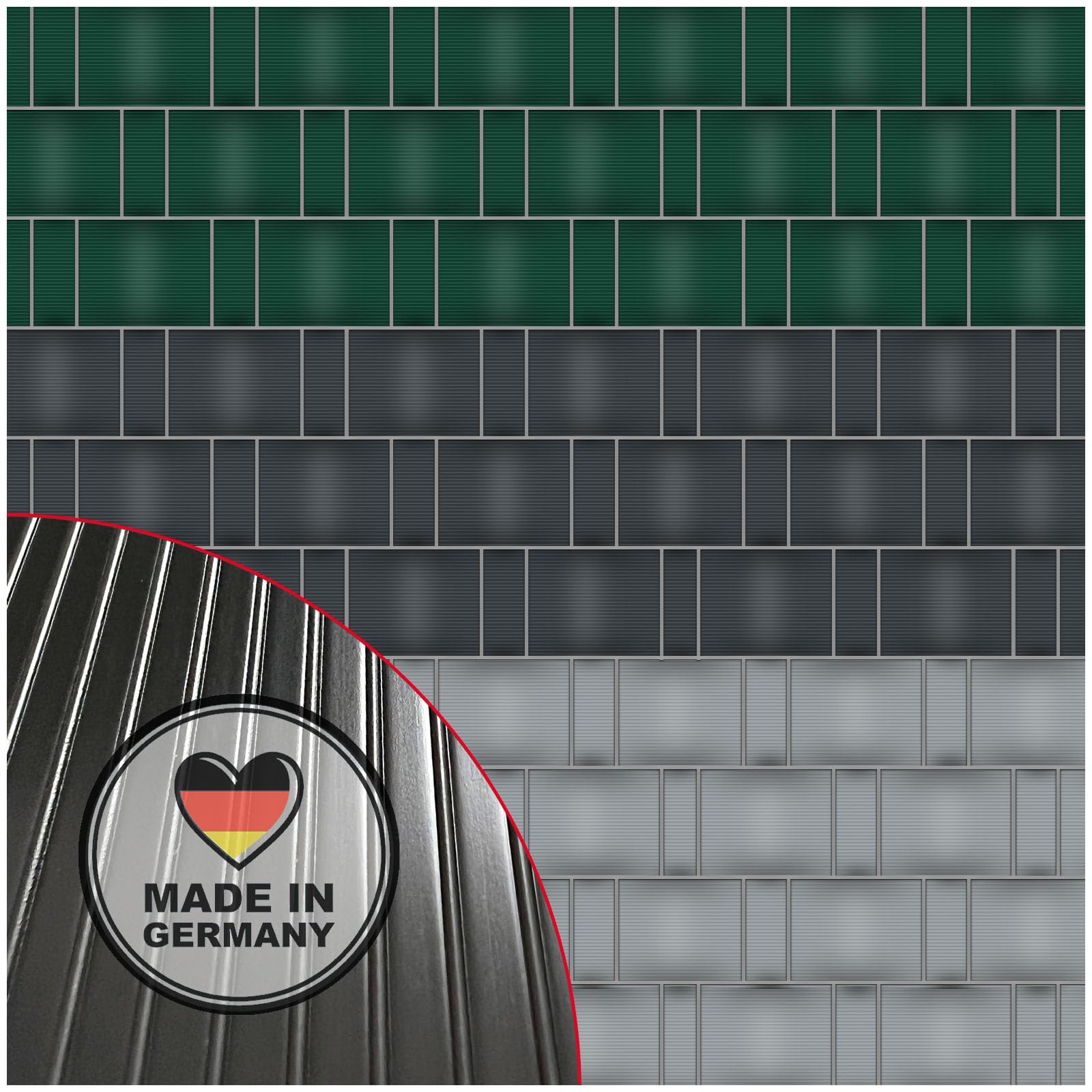 NOOR Privacy Screen Strips PP Pro Extra Strong for Double Rod Mat Fence - Fence Privacy Screen Anthracite 0.19 x 2.55 m - Thickness 1.5 mm Grooved - Opaque Wind and Privacy Protection - Fence Panels