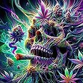 KTHOFCY 5D DIY Diamond Painting Kits for Adults, Halloween Skull Full Drill Embroidery Cross Stitch Crystal Rhinestone Paintings Pictures Arts Wall Decor Painting Dots Kits 11.8X11.8 inch