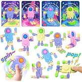 JoyFiesta 28 Pcs Wacky Tracks Fidget Spinners with Pop Bubble, Valentines Day Gifts for Kids, Valentines Cards for Party Favor, Valentines School Classroom Exchange Prizes for Boys Girls toys