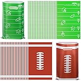 XLIUAX 50Pcs Football Goodie Bags, Football Theme Party Favor Bag with Handle Treat Candy Gift Bags Decorations for Team Games Sports Events Birthday Party Supplies, 6.7" x 9.8"