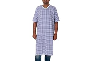 Lubosh Men's Adaptive Open Back Gown - Easy-Wear for Seniors, and Individuals with Limited Mobility