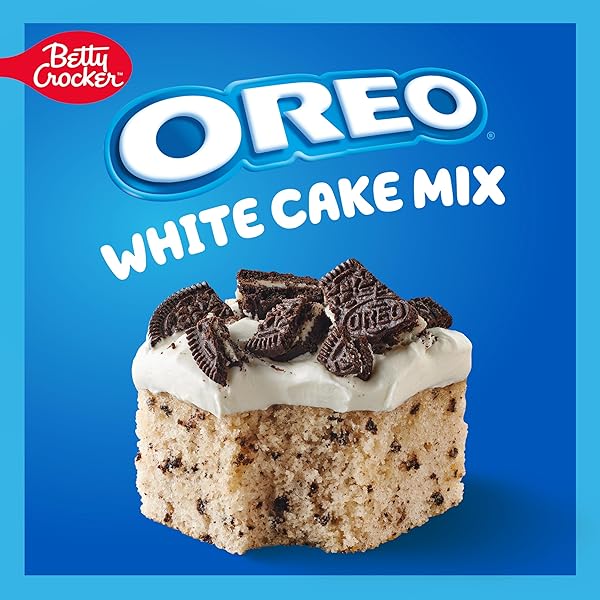 BETTY CROCKER OREO WHITE CAKE MIX, WHITE CAKE BAKING MIX WITH OREO COOKIE PIECES, 9.3 OZ