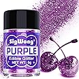Purple Edible Glitter - 5g Food Grade Cake Decorating Shimmering Glitter, Edible Sprinkle Luster Dust for Drinks, Chocolates, Fondant, Strawberries, Cupcakes, Candy, Cookie - Vegan