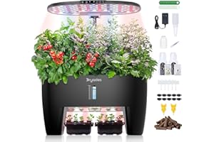 DRYADES Hydroponic Growing System Kit 16 Pods, Smart Herb Garden with Sprout Mode Can Seedling in Advance & 24W Full Spectrum LED Grow Light, Indoor Garden Planter for Home/Office/School (Black)