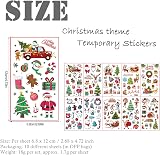 Aisszhao 10 Sheets Kids Christmas Temporary Tattoos Waterproof Xmas Cartoon Fun view 2