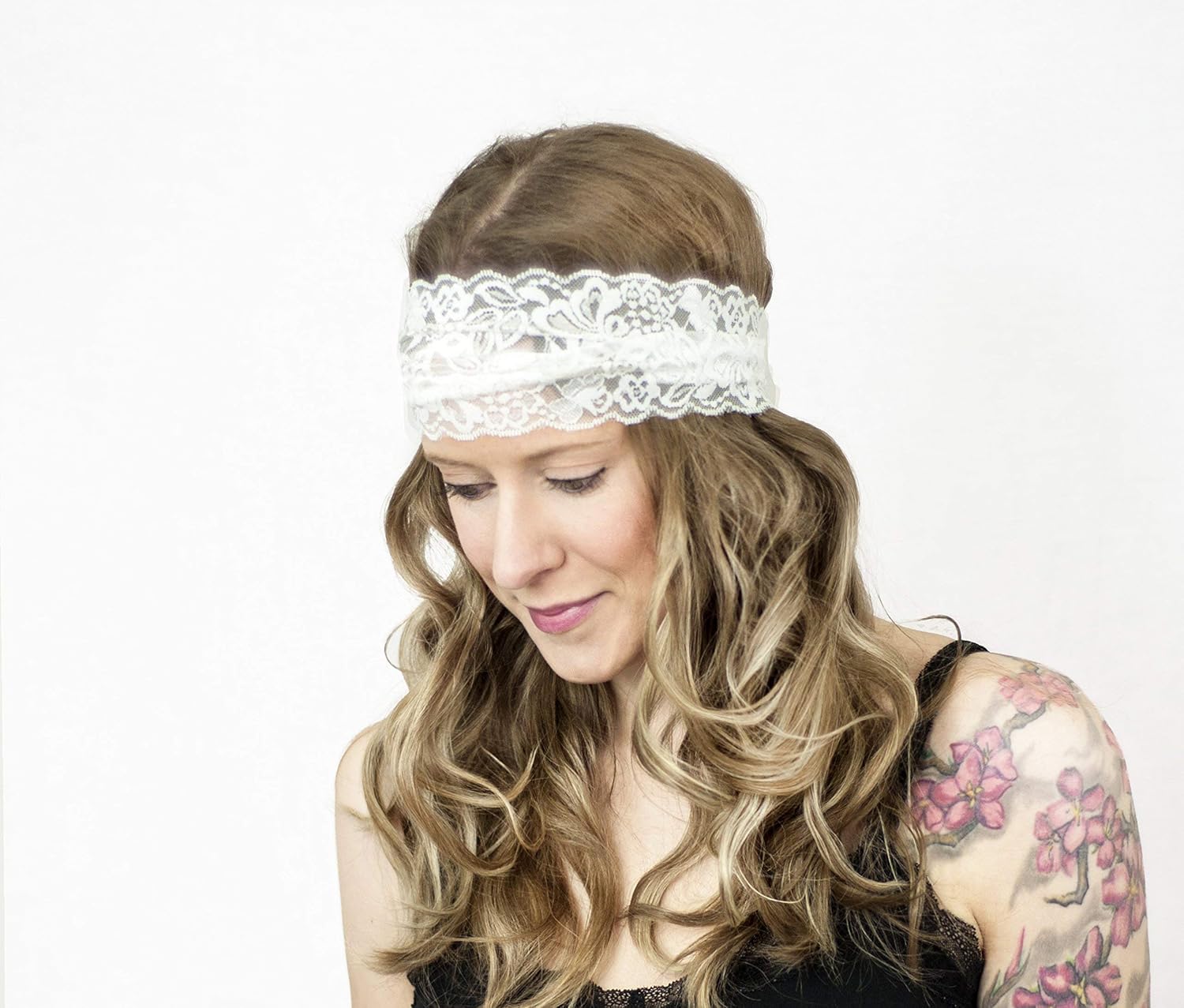 white lace headband