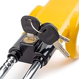 Vivo Technologies Twin Bar Steering Wheel Lock Heavy Duty 3 Keys Universal view 4