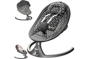 NAPEI Baby Swing for Infants to Toddler,Electric Baby Swing and Bouncer,Bluetooth Infant Swing for Newborn with Remote Control,10 Music,5 Speed,3 Seat Position,Baby Rocker for Baby 0-9 Month (Black)