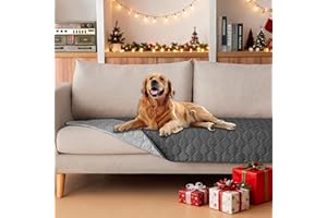 gogobunny 3X Stronger Waterproof Pet Blanket, Scratch Proof Furniture Protector for Dogs Cats, Reversible Cover 30x70 Inch, Dark Grey/Light Grey