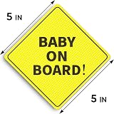 ASSURED SIGNS Baby On Board Sign 2 Pack 5x5 See-Through Rear Window view 2