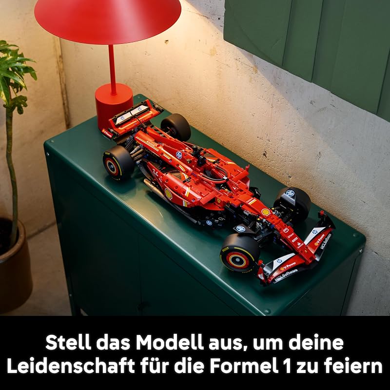 Technic Ferrari SF-24 F1 Rennauto - Modellauto für Erwachsene - Formel 1 Set zum Sammeln - V6-Motor, Getriebe, Lenkung und DRS im Maßstab 1:8 - Geschenk für Motorsport & Rennwagen Fans - 42207