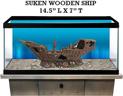 Amazon Com R J Enterprises Sunken Ship Aquarium Decoration