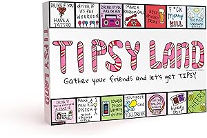 IMAGINATION GAMING Tipsy Land Your New Favorite Party Board Game, 75 and Up Unique Spaces for Calling Out Friends, Silly Dares & Confessions, Mini Competitions, Includes “Never Have I Ever” Cards