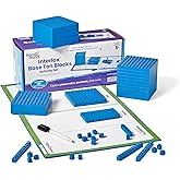 hand2mind Interlox Base Ten Blocks Activity Set, 133 Pieces | Place Value Manipulatives, Base 10 Blocks for Math, Counting Cubes, Math Manipulatives 1st Grade, Small Group Classroom