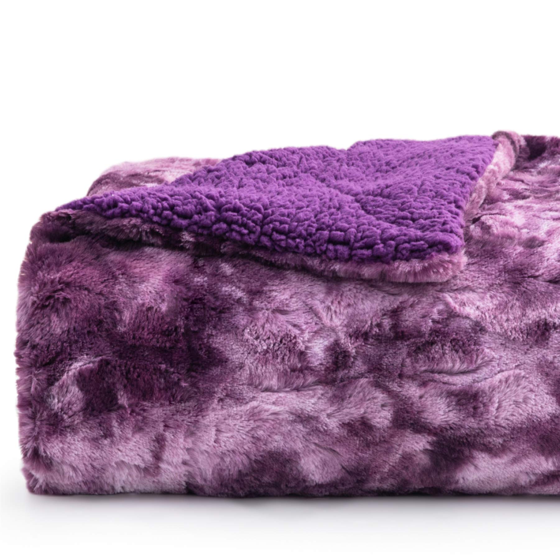 Bedsure Faux Fur Reversible Tie Dye Sherpa Throw Blanket For Sofa 